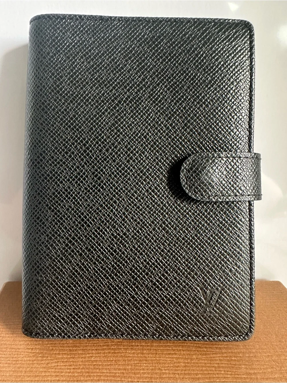 Louis Vuitton Taiga PM Agenda Cover Pen Ruler Box Full Set Black